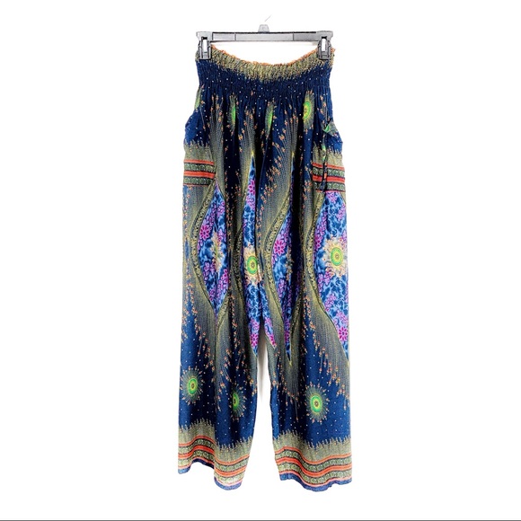 Hand Crafted Pants - Gypsy Rayon Maxi Boho Pants Size S Bohemian Pants